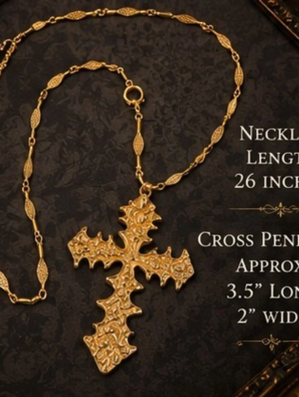 Poshmark Title:Vintage Crown Trifari Gold Tone Cross Pendant Necklace 26